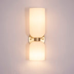 Arisha Double Tête LED Applique Blanc Bleu Métal Verre Chambre à Coucher - Neutralighting