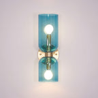 Arisha Double Tête LED Applique Blanc Bleu Métal Verre Chambre à Coucher - Neutralighting