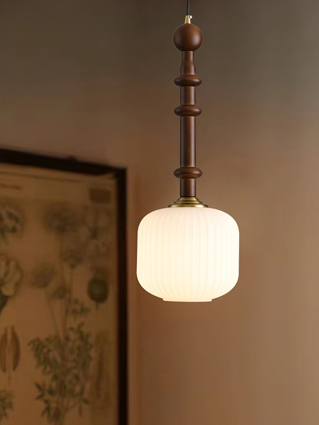 Iliror Traditionnel Art Bois Verre Pendentif Lumière - Neutralighting
