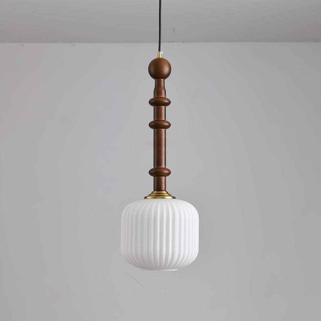 Iliror Traditionnel Art Bois Verre Pendentif Lumière - Neutralighting
