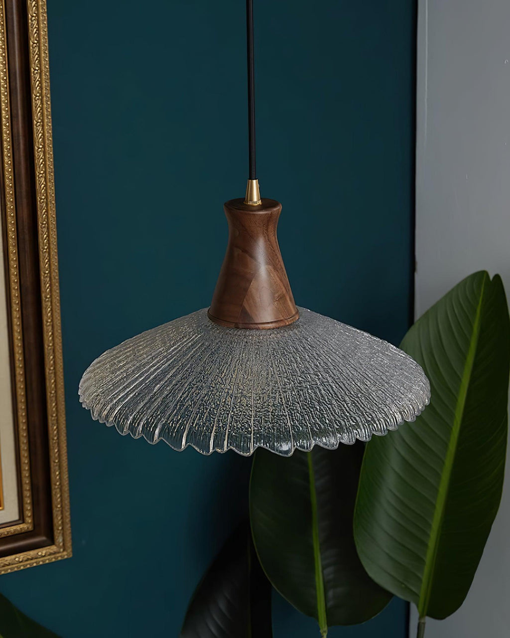 Eikon Lampe Suspendue Noyer Verre Texturé Élégant - Neutralighting