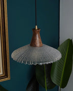 Eikon Lampe Suspendue Noyer Verre Texturé Élégant - Neutralighting