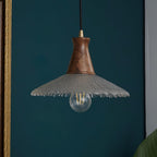 Eikon Lampe Suspendue Noyer Verre Texturé Élégant - Neutralighting