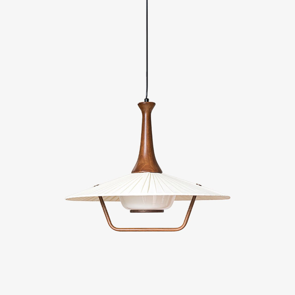 Mydorisra Traditionnel Classique Tissu Bois Pendentif Lampe - Neutralighting