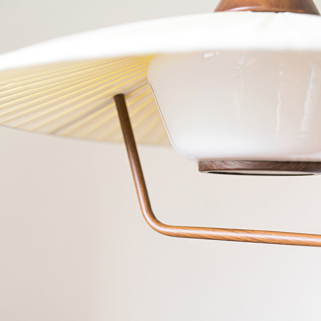 Mydorisra Traditionnel Classique Tissu Bois Pendentif Lampe - Neutralighting