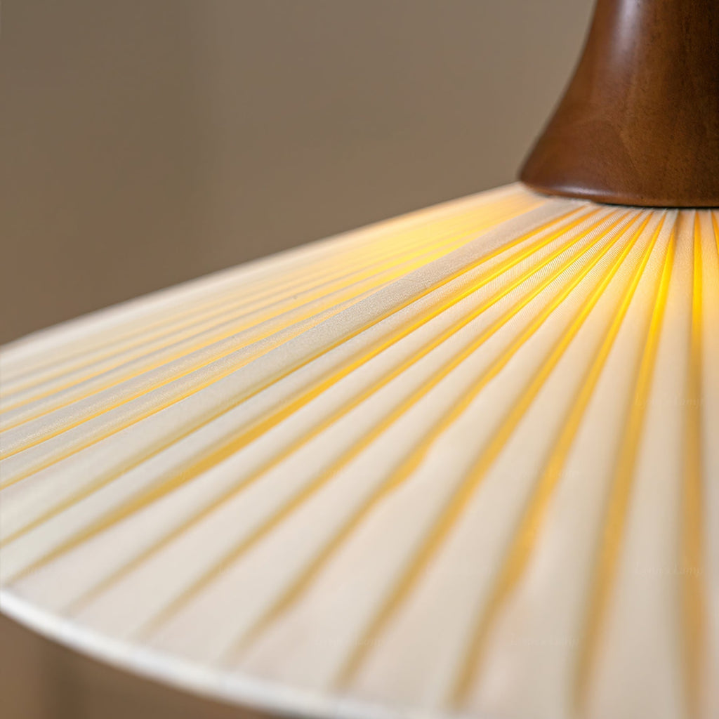 Mydorisra Traditionnel Classique Tissu Bois Pendentif Lampe - Neutralighting
