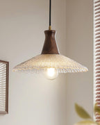Eikon Lampe Suspendue Noyer Verre Texturé Élégant - Neutralighting