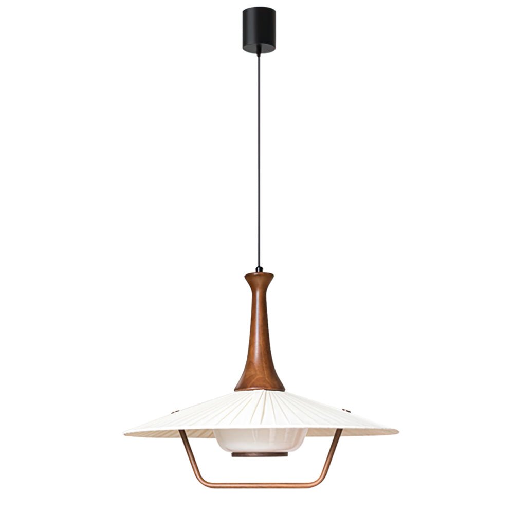 Mydorisra Traditionnel Classique Tissu Bois Pendentif Lampe - Neutralighting