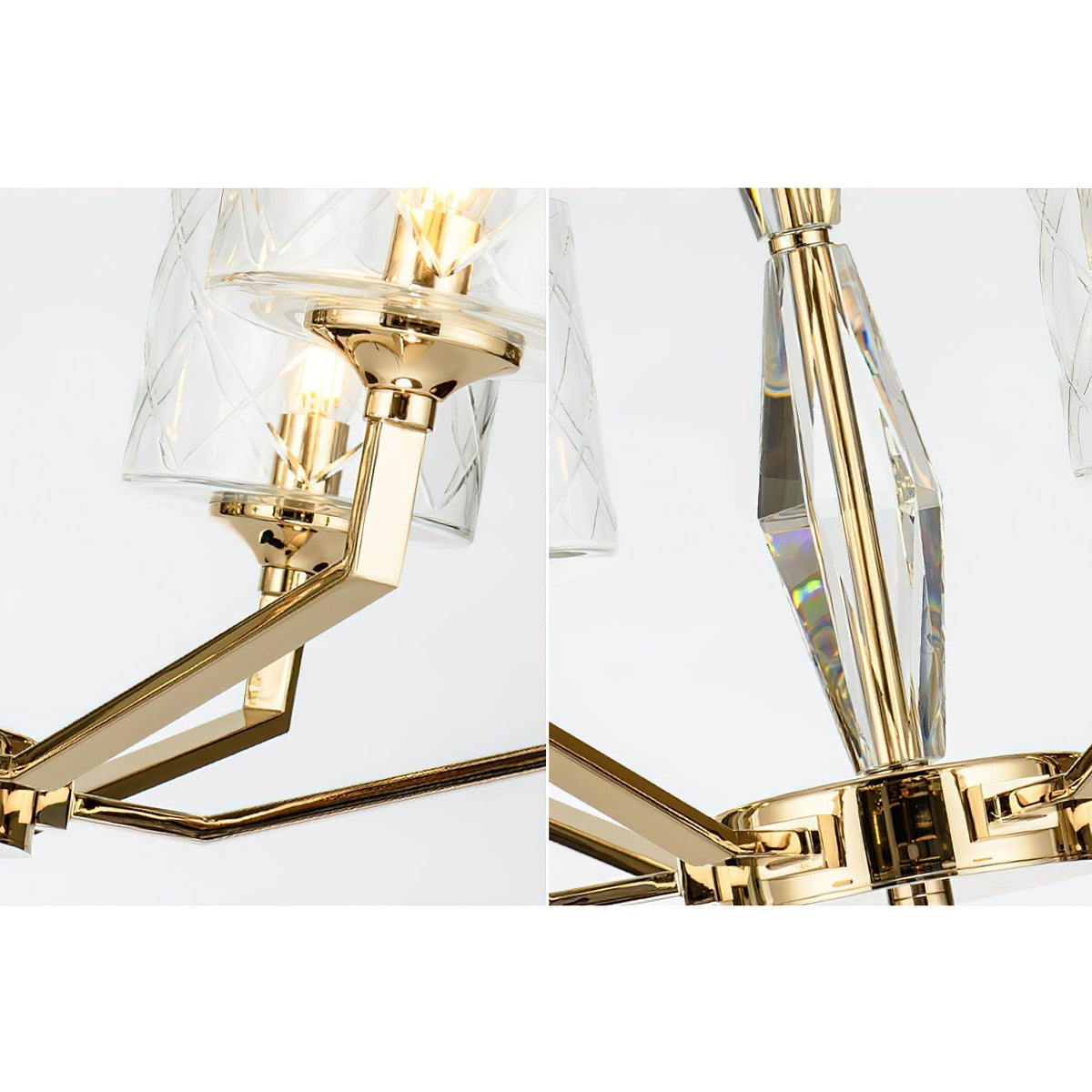 Dew Lustre Laiton Verre Luxe Postmoderne - Neutralighting