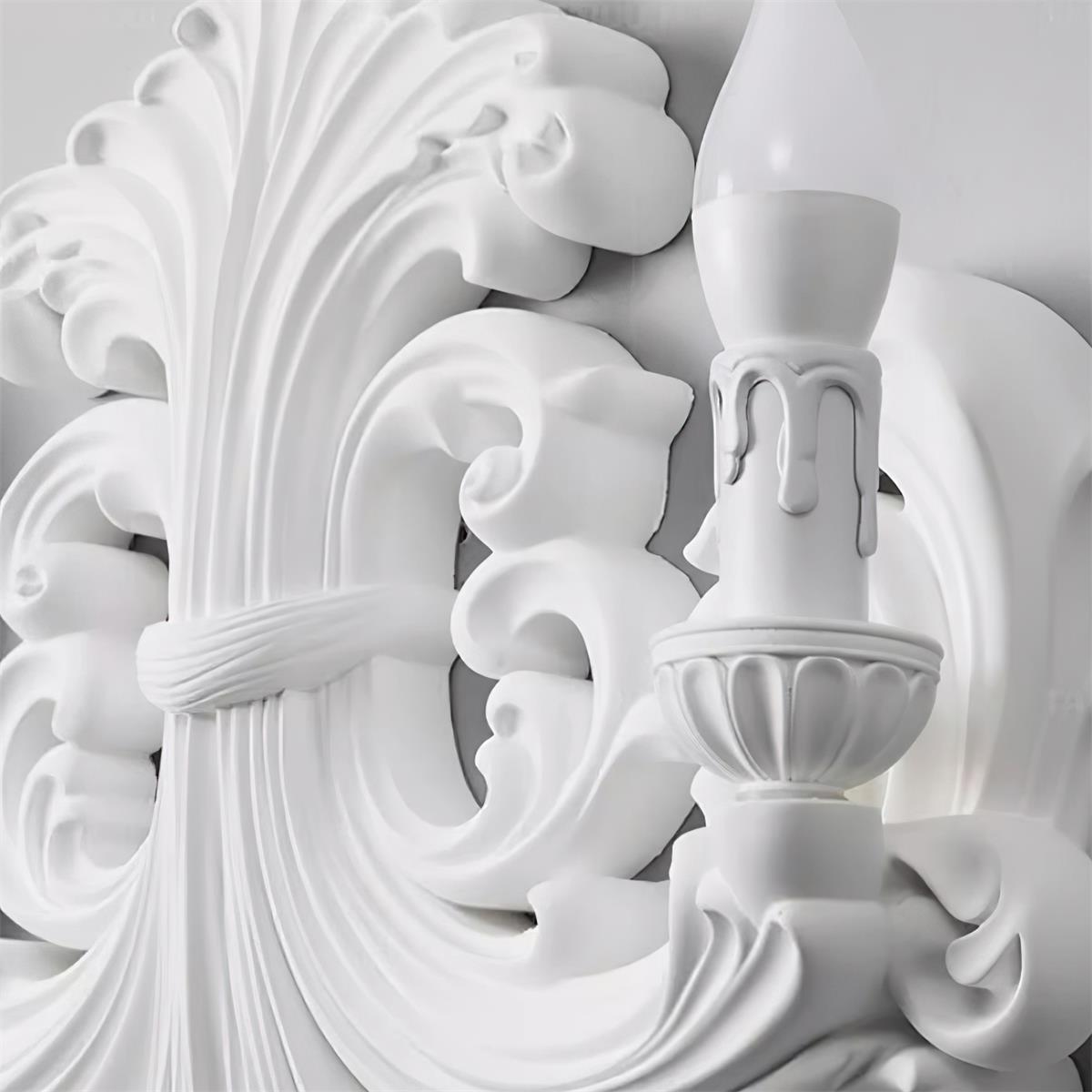Virelli Applique Murale Sculpturale Bras en Plâtre en Forme de Bougie Éclairage Ascendant Élégant - Neutralighting