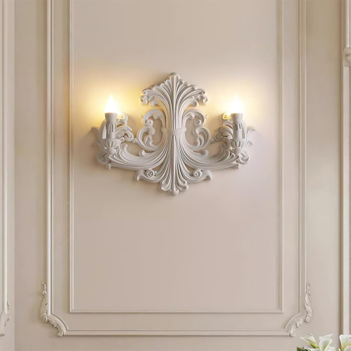 Virelli Applique Murale Sculpturale Bras en Plâtre en Forme de Bougie Éclairage Ascendant Élégant - Neutralighting