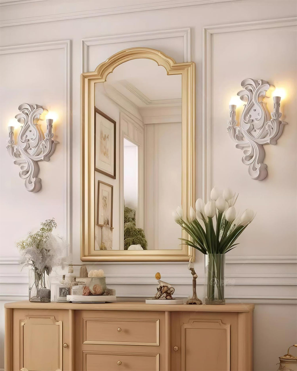 Virelli Applique Murale Sculpturale Bras en Plâtre en Forme de Bougie Éclairage Ascendant Élégant - Neutralighting