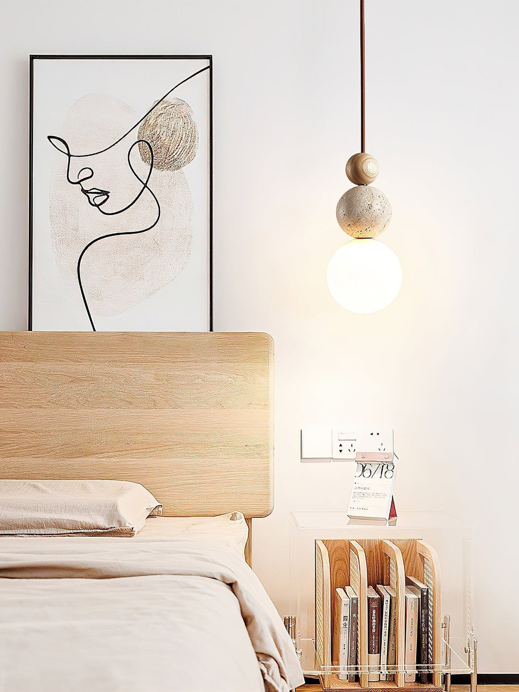 Ullaeia Sphère-Grappe Travertin Pendentif Lumière - Neutralighting
