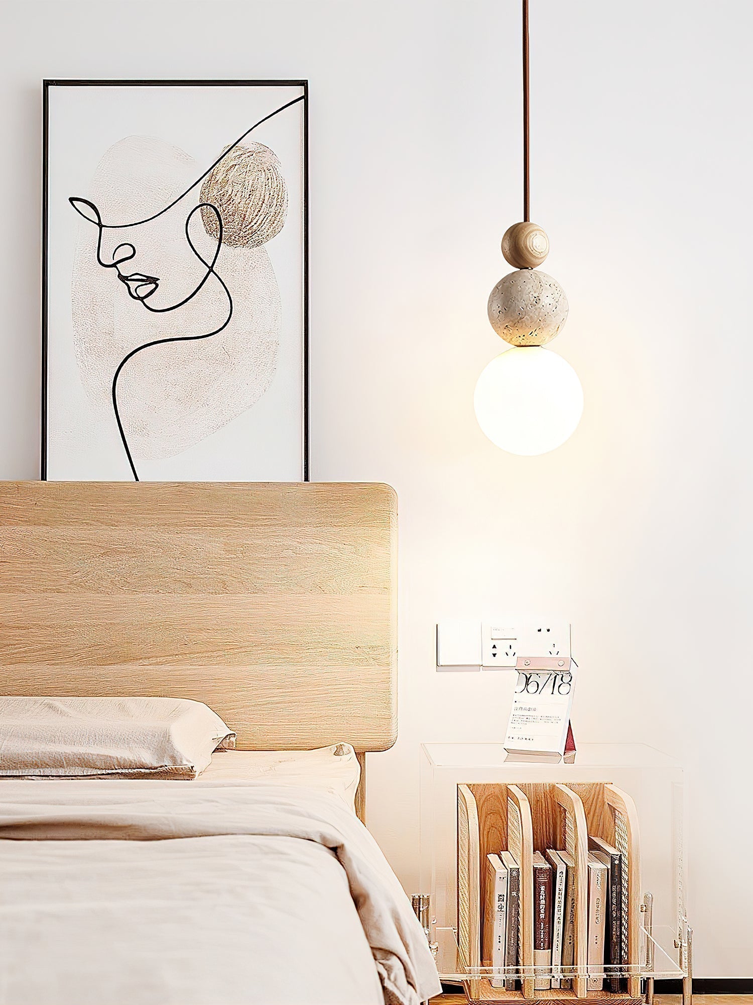 Ullaeia Sphère-Grappe Travertin Pendentif Lumière - Neutralighting