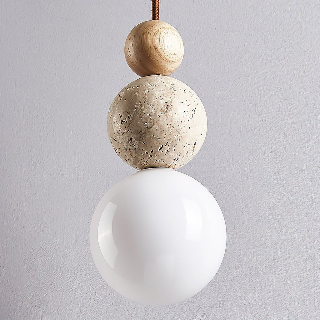 Ullaeia Sphère-Grappe Travertin Pendentif Lumière - Neutralighting