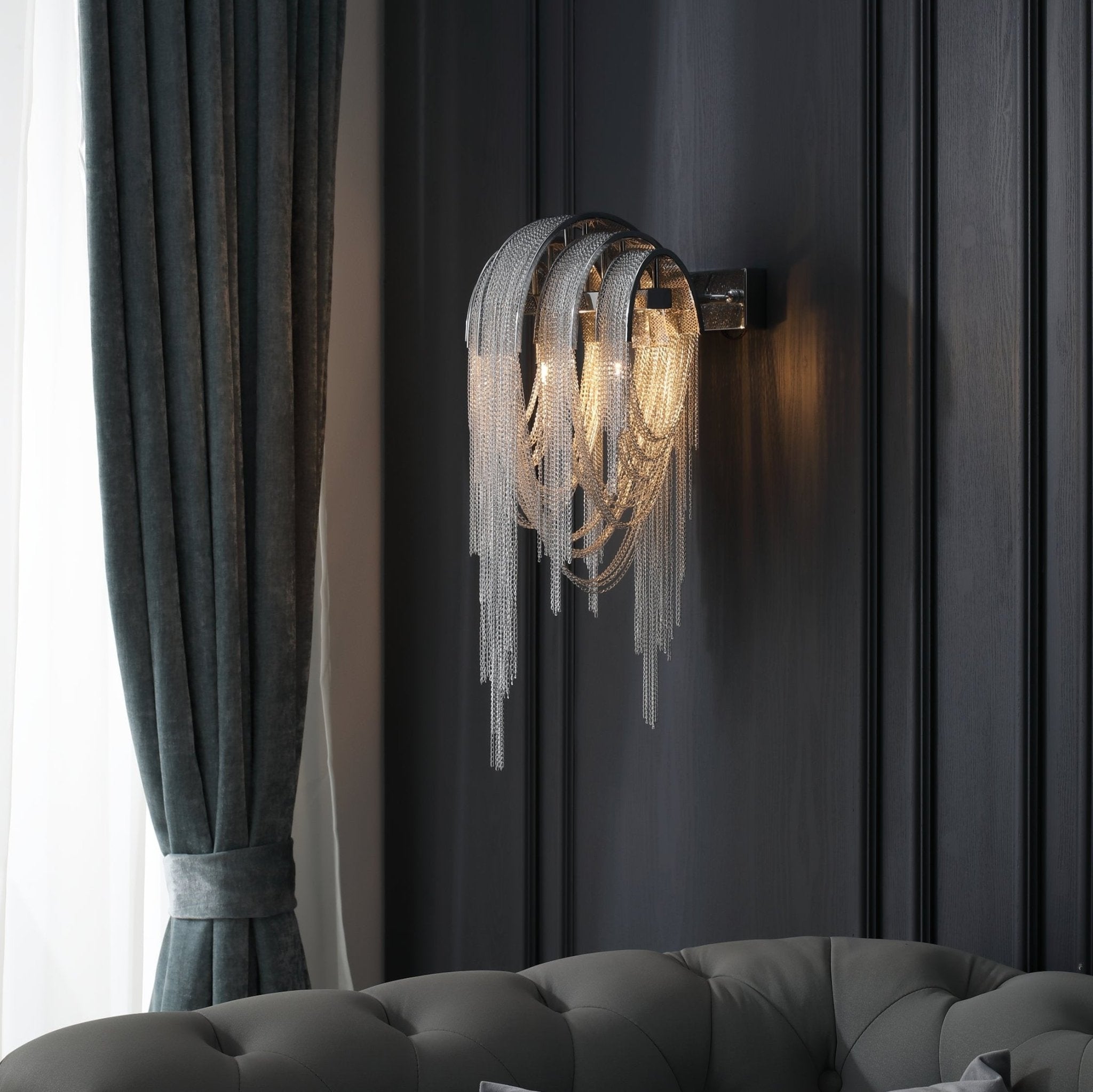 Chains Applique Murale Postmoderne de Luxe avec Franges - Neutralighting