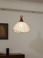 Thalira Suspension Élégante en Bois et Tissu - Neutralighting