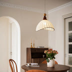Thalira Suspension Élégante en Bois et Tissu - Neutralighting