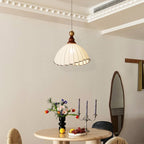 Thalira Suspension Élégante en Bois et Tissu - Neutralighting
