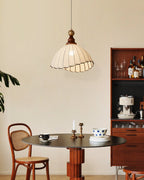 Thalira Suspension Élégante en Bois et Tissu - Neutralighting
