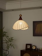 Thalira Suspension Élégante en Bois et Tissu - Neutralighting