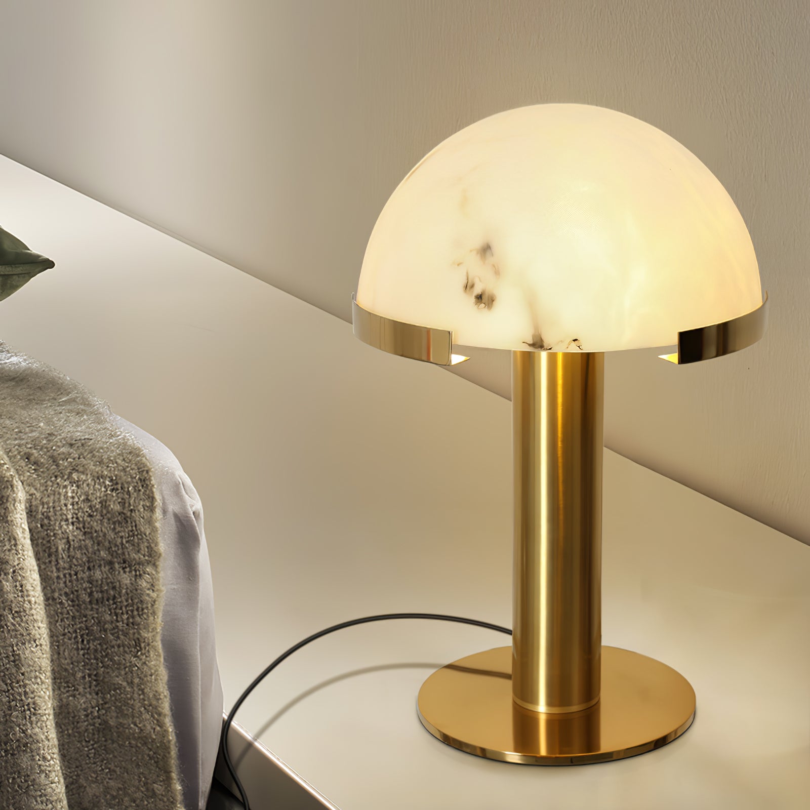 Ibera Lampe de Table en Albâtre et Métal - Neutralighting