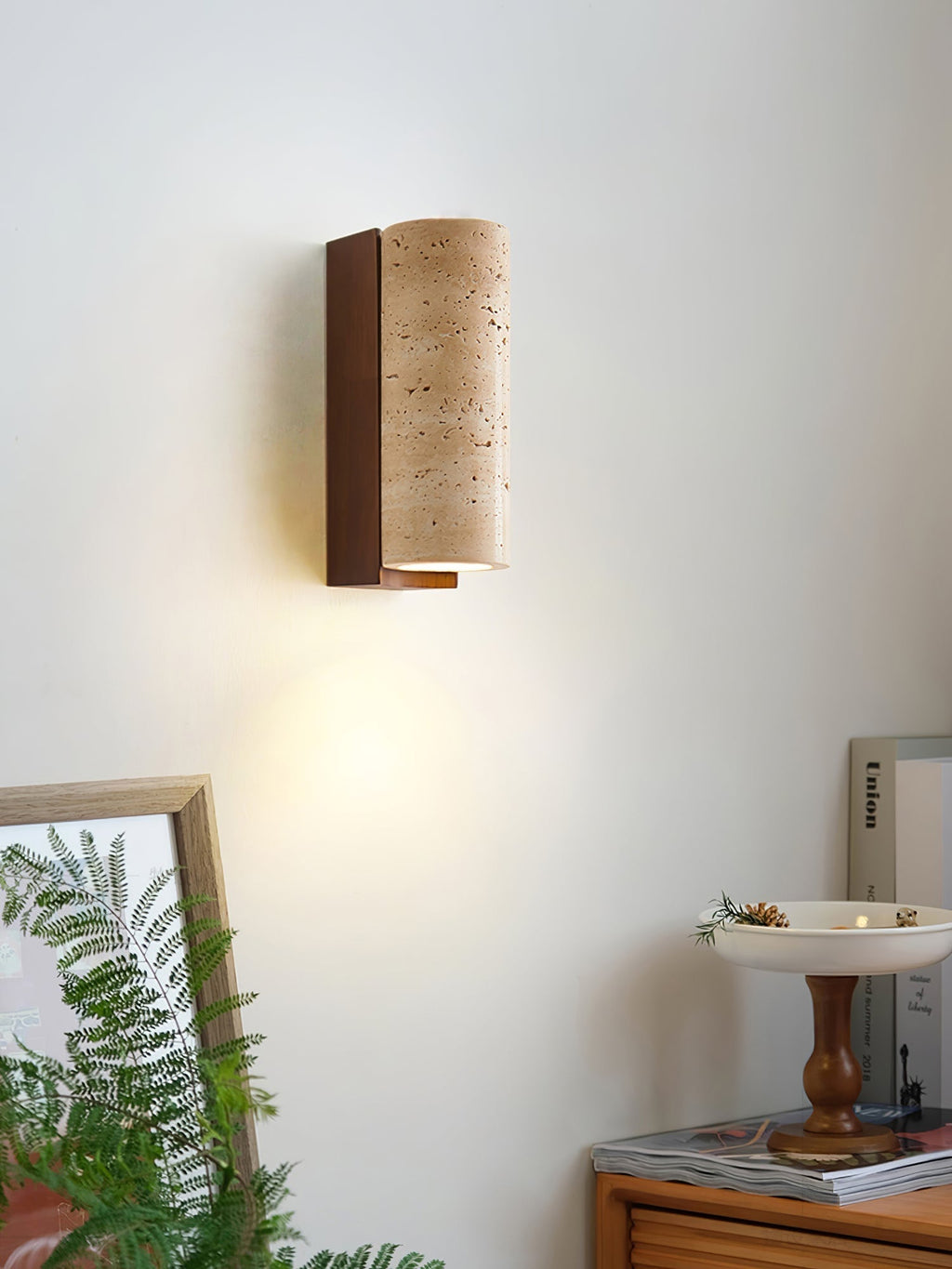 Lysandra Applique Murale Cylindrique en Travertin - Neutralighting