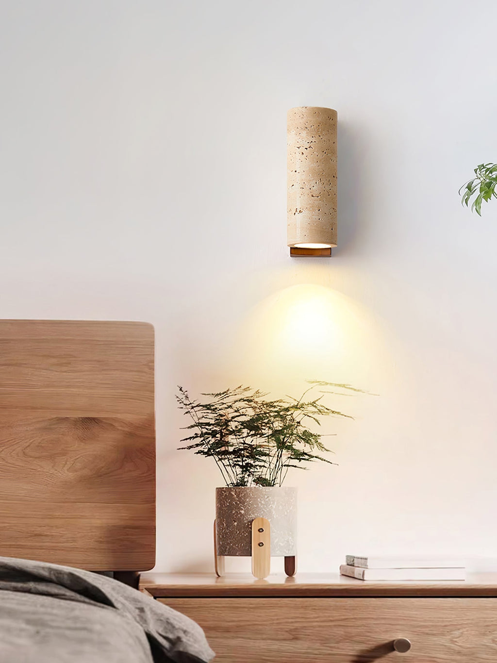Lysandra Applique Murale Cylindrique en Travertin - Neutralighting