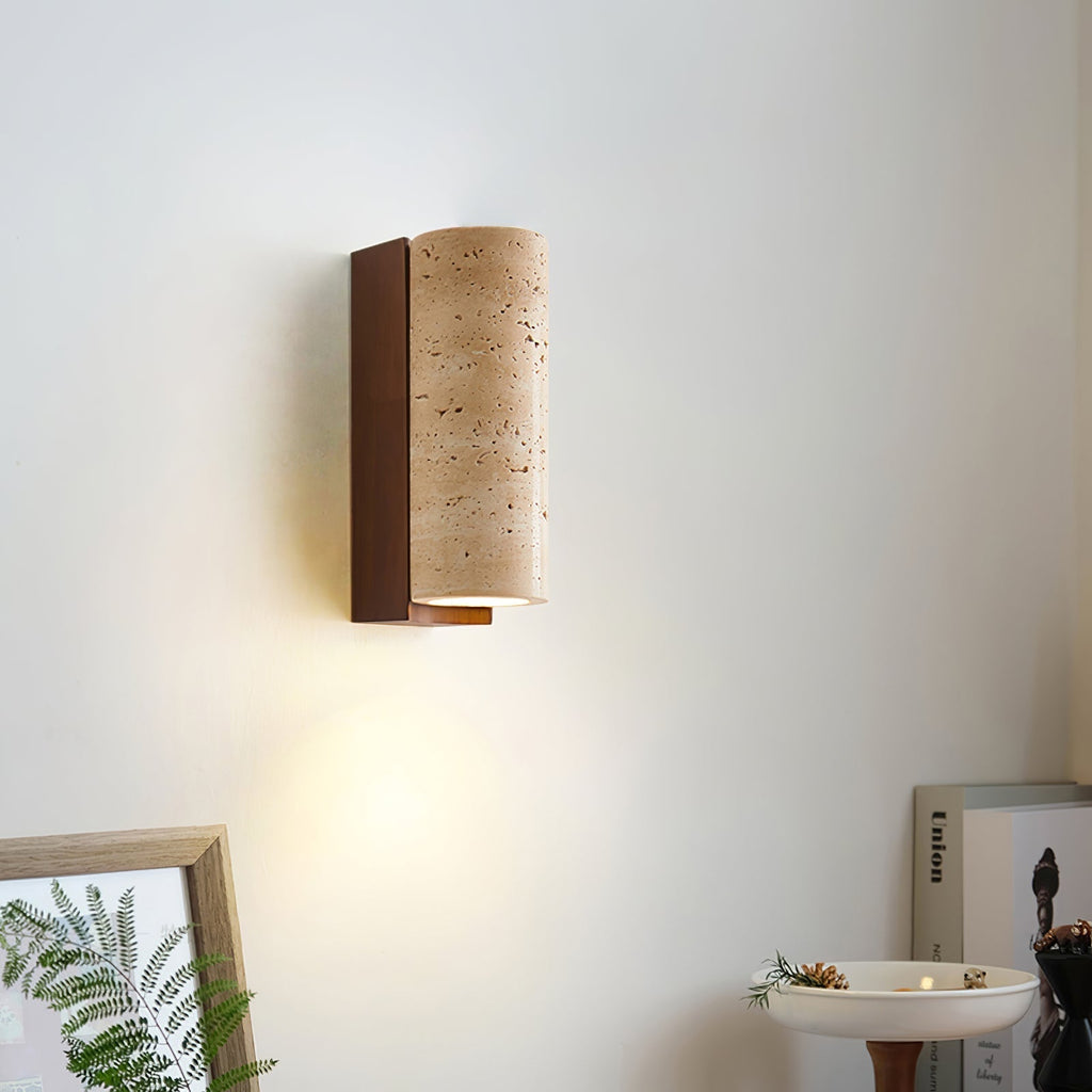 Lysandra Applique Murale Cylindrique en Travertin - Neutralighting