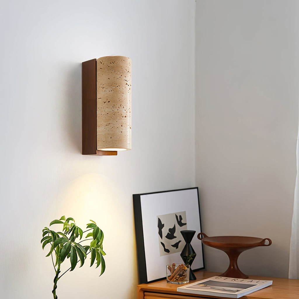 Lysandra Applique Murale Cylindrique en Travertin - Neutralighting