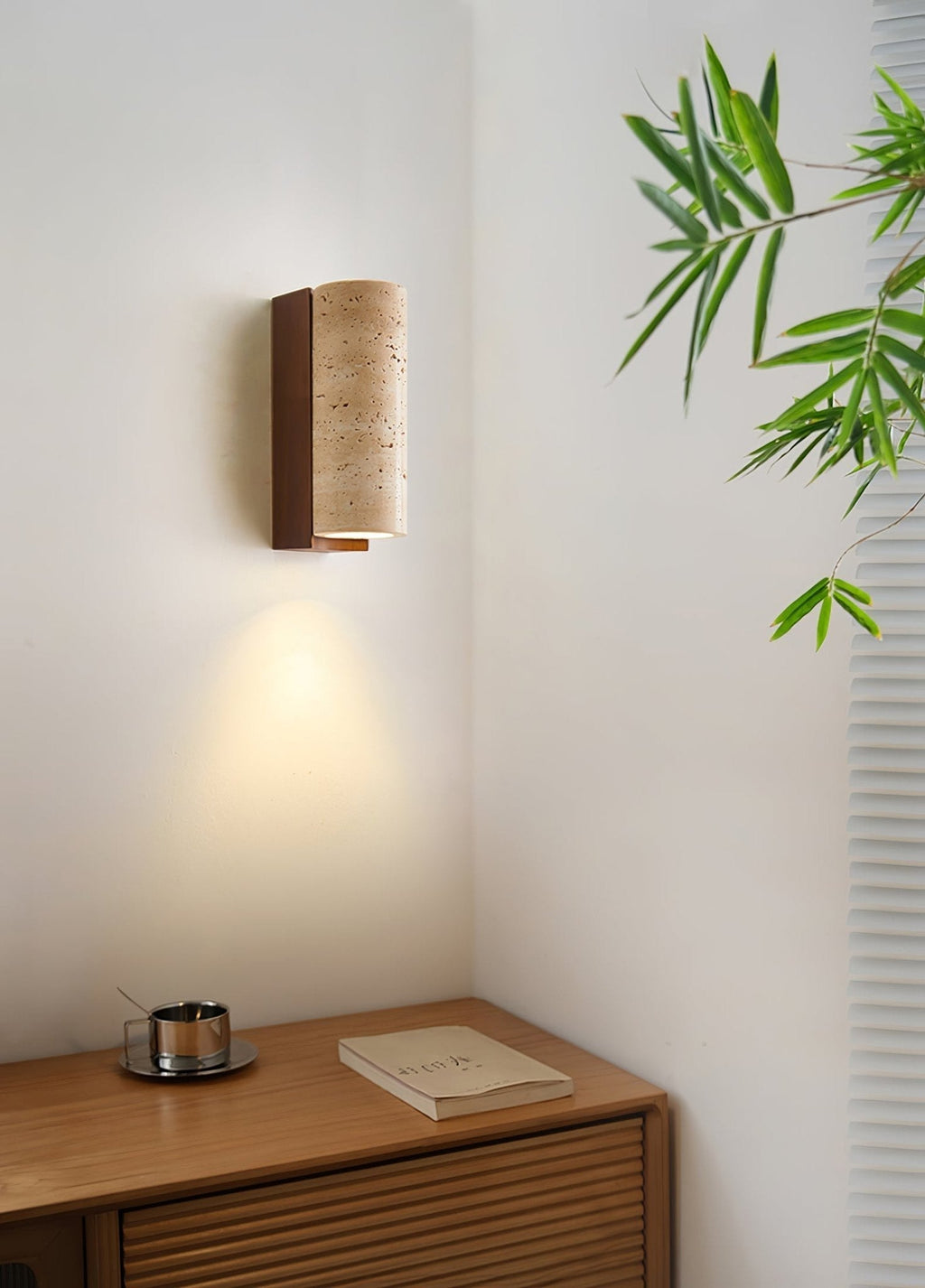 Lysandra Applique Murale Cylindrique en Travertin - Neutralighting