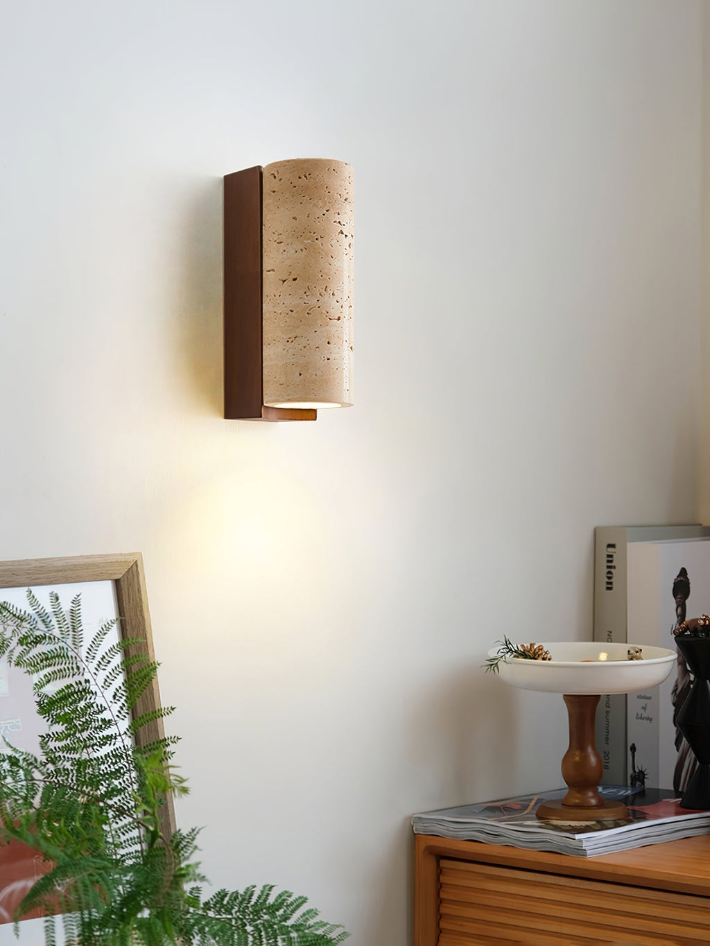 Lysandra Applique Murale Cylindrique en Travertin - Neutralighting