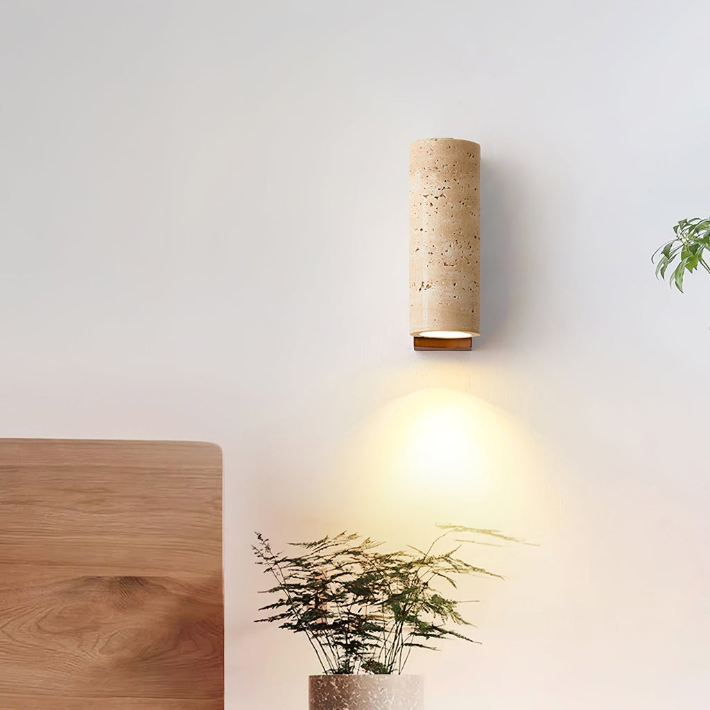 Lysandra Applique Murale Cylindrique en Travertin - Neutralighting
