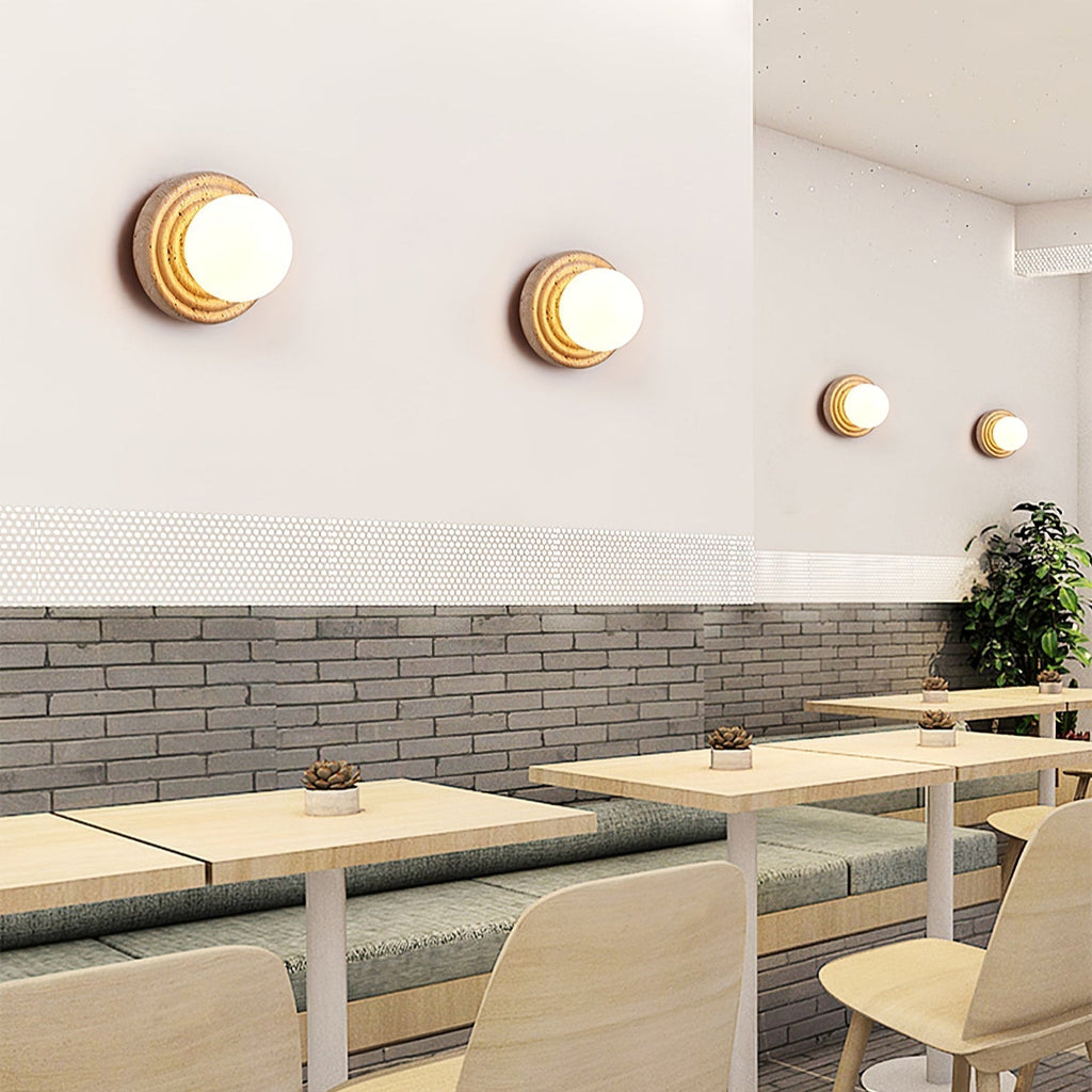 Echo Travertin Globe Applique Murale - Neutralighting