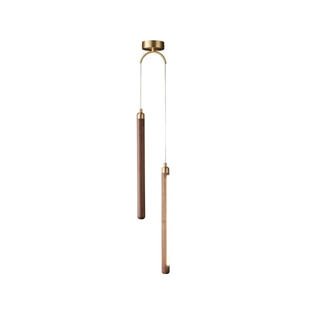 Kyoto Noyer Laiton Linéaire Suspension Lumière - Neutralighting