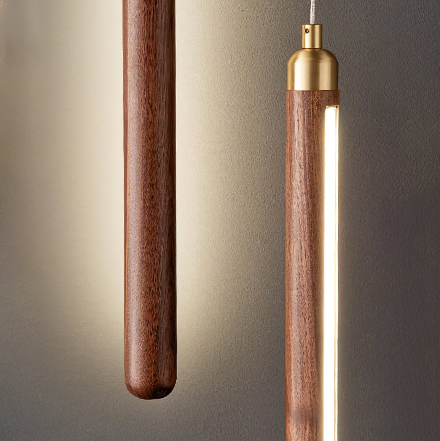 Kyoto Noyer Laiton Linéaire Suspension Lumière - Neutralighting