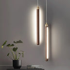 Kyoto Noyer Laiton Linéaire Suspension Lumière - Neutralighting
