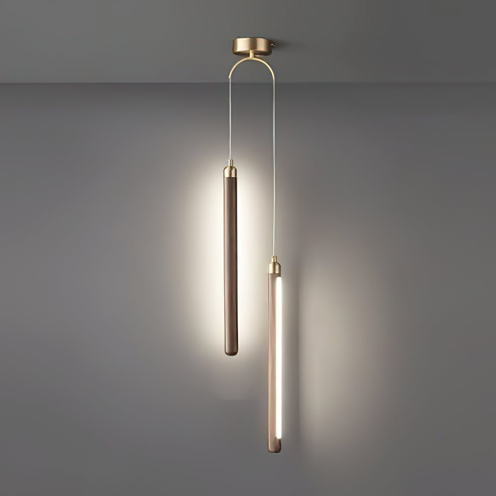 Kyoto Noyer Laiton Linéaire Suspension Lumière - Neutralighting