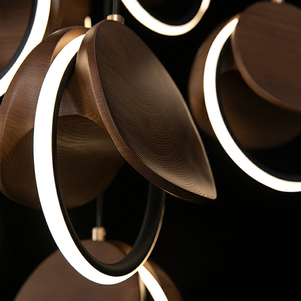 Avvelen Géométrique Bois Pendentif Lumière - Neutralighting