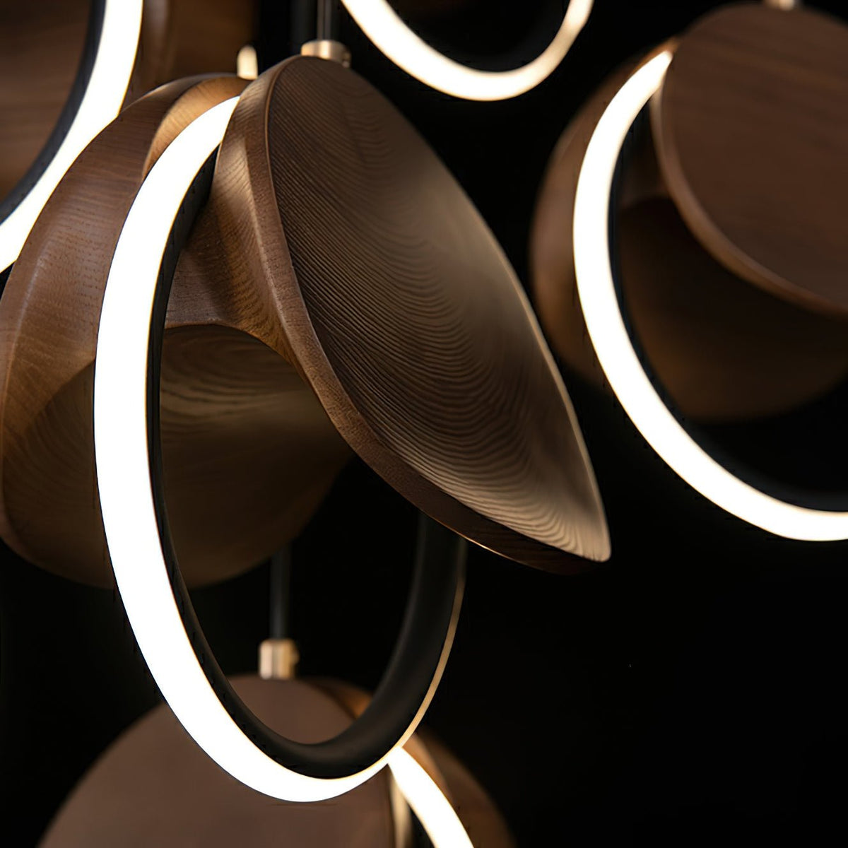 Avvelen Géométrique Bois Pendentif Lumière - Neutralighting