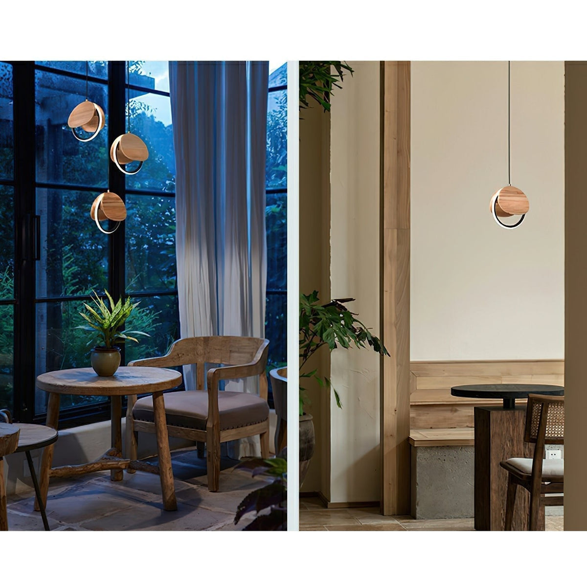 Avvelen Géométrique Bois Pendentif Lumière - Neutralighting