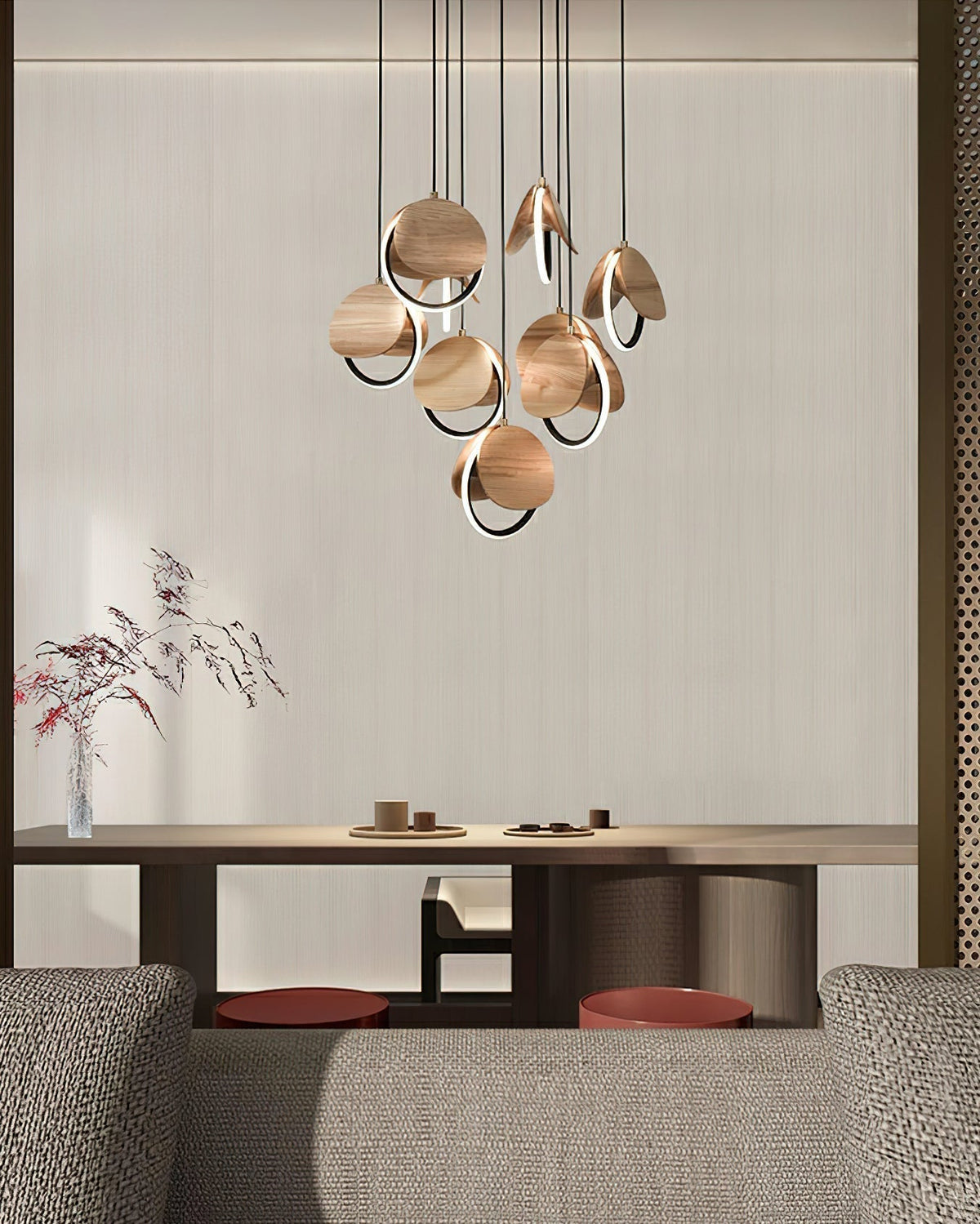 Avvelen Géométrique Bois Pendentif Lumière - Neutralighting