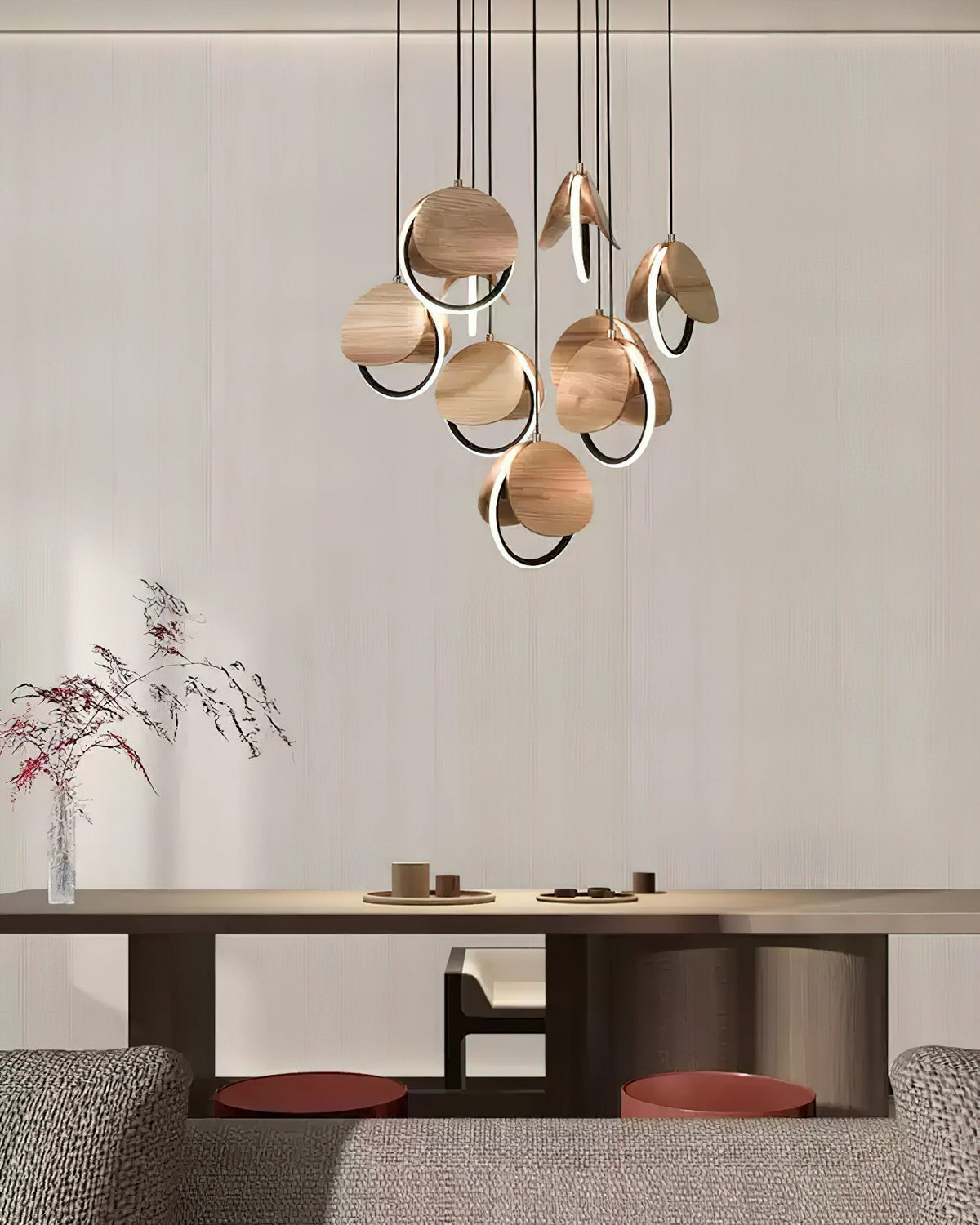 Avvelen Géométrique Bois Pendentif Lumière - Neutralighting