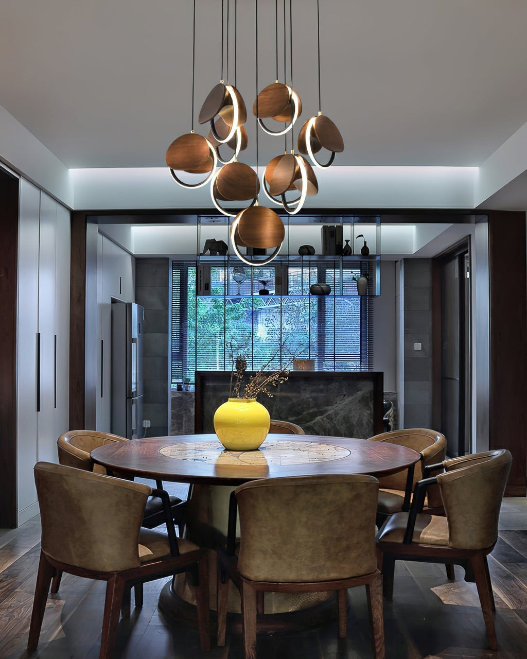 Avvelen Géométrique Bois Pendentif Lumière - Neutralighting