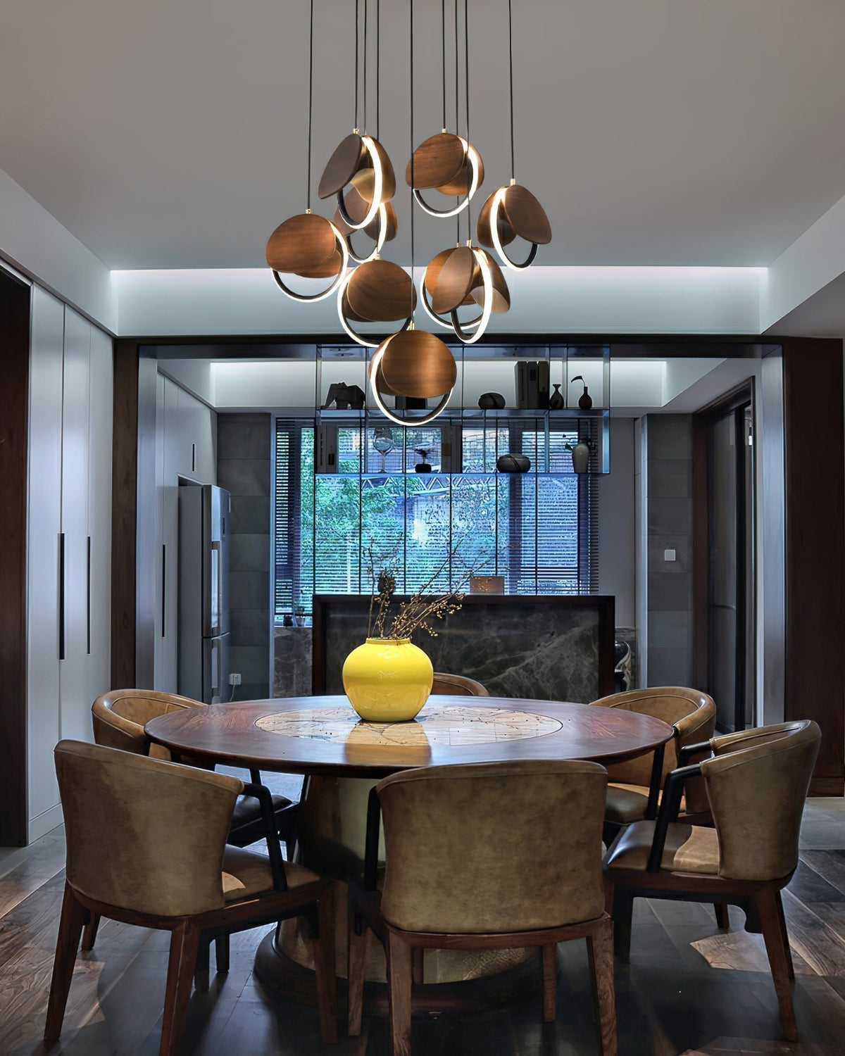 Avvelen Géométrique Bois Pendentif Lumière - Neutralighting