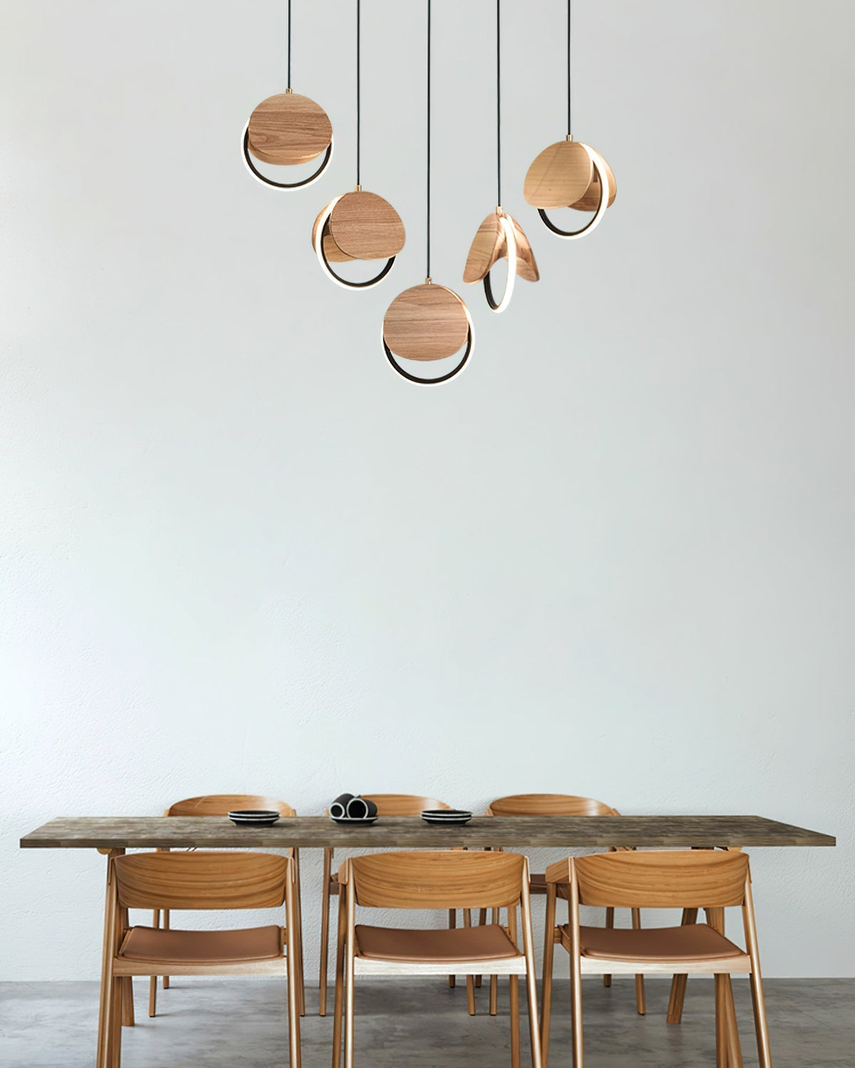 Avvelen Géométrique Bois Pendentif Lumière - Neutralighting
