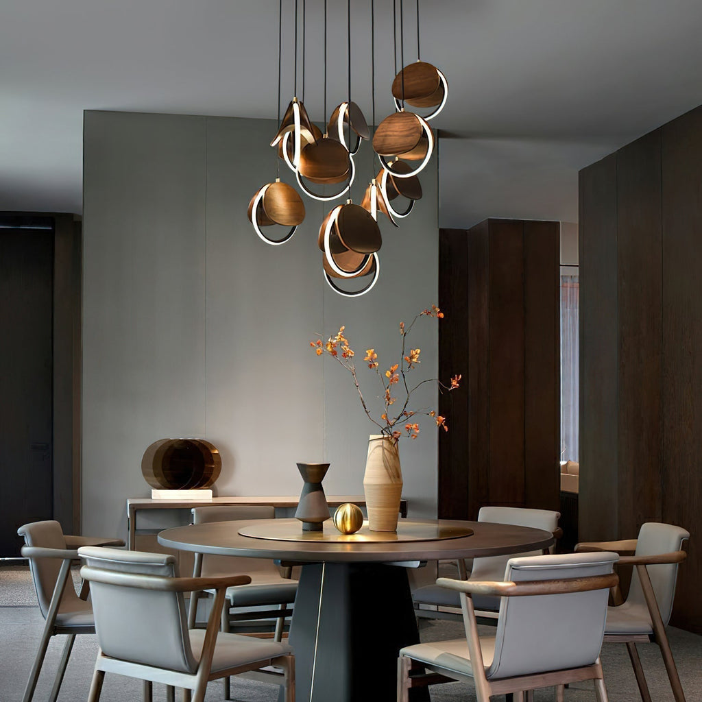 Avvelen Géométrique Bois Pendentif Lumière - Neutralighting