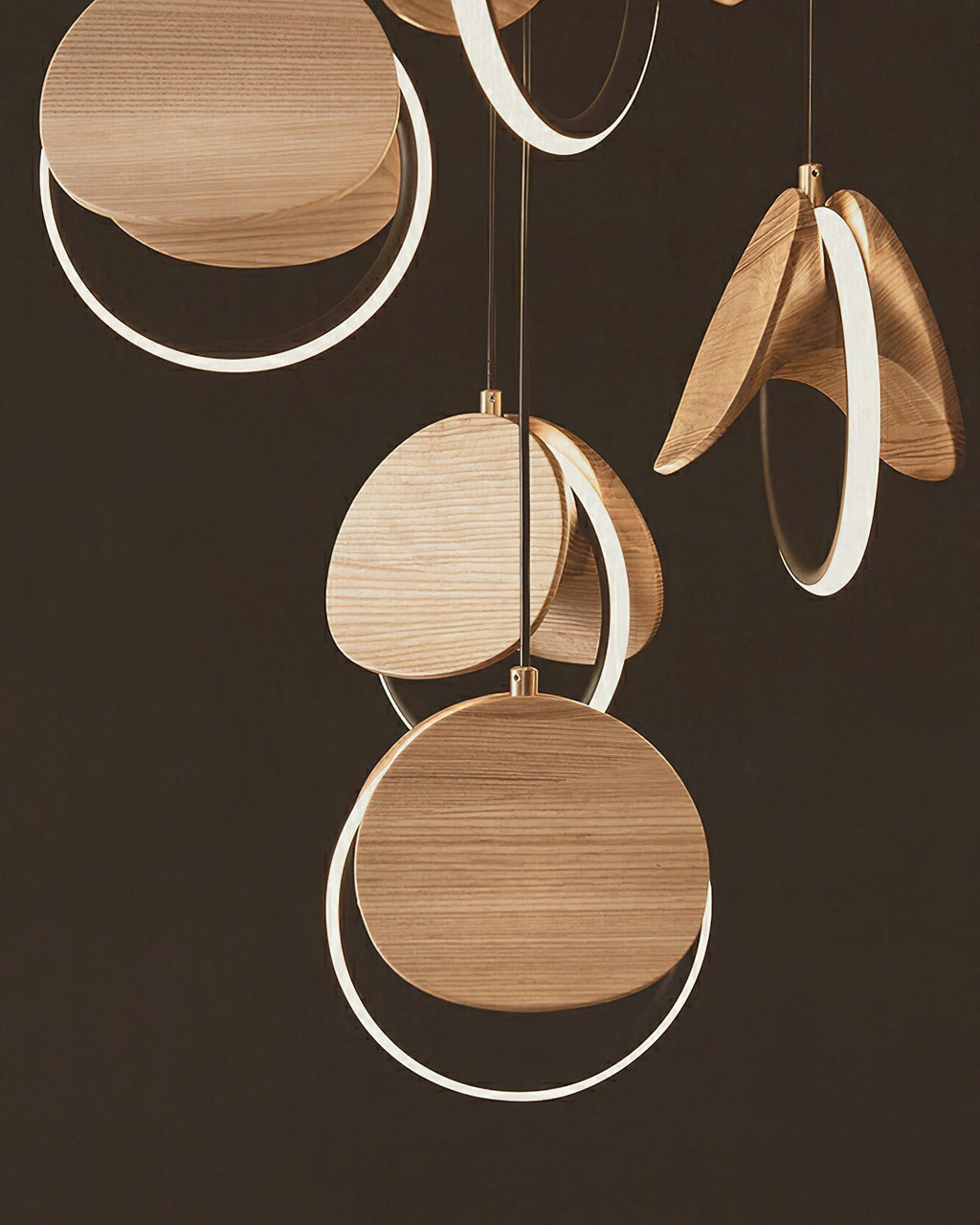 Avvelen Géométrique Bois Pendentif Lumière - Neutralighting