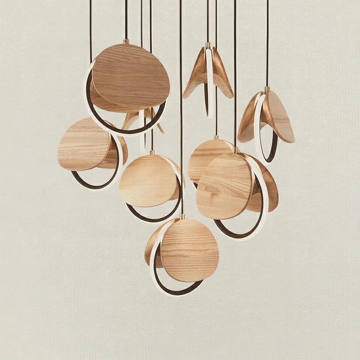 Avvelen Géométrique Bois Pendentif Lumière - Neutralighting
