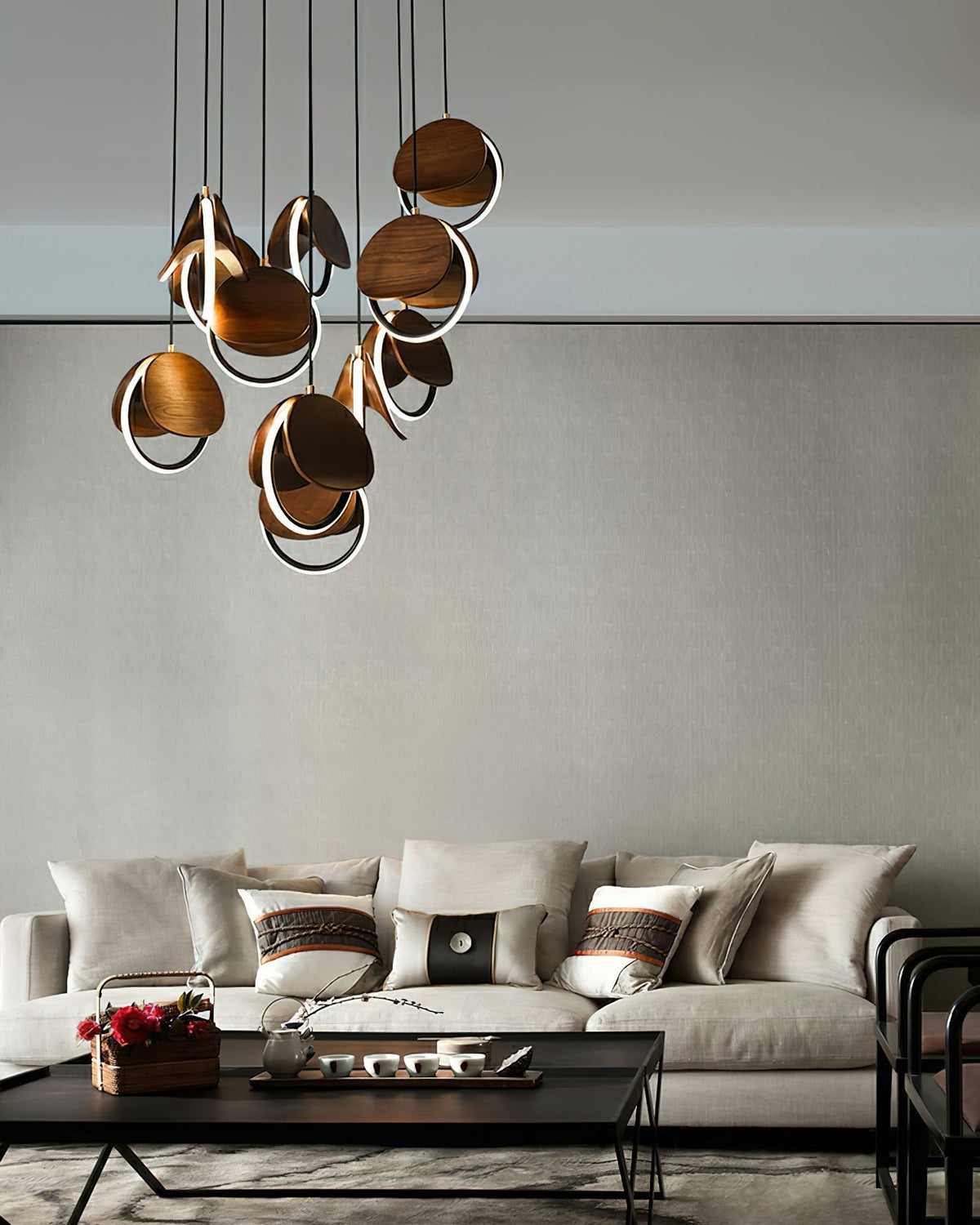 Avvelen Géométrique Bois Pendentif Lumière - Neutralighting